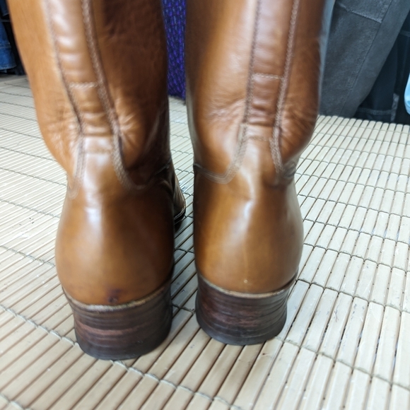 Lucchese women's sz 5.5A cognac brown leather round toe cowgirl Western boots. H - Picture 6 of 9
